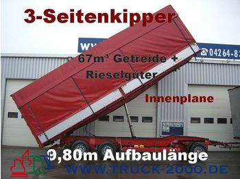 KEMPF 3-Seiten Getreidekipper 67m³   9.80m Aufbaulänge - Gardinanhænger