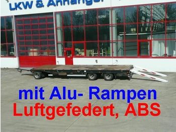 Hoffmann 3 Achs Plato  Tieflader  Anhänger mit Alu  Rampen - Nedbygget platform påhængsvogn