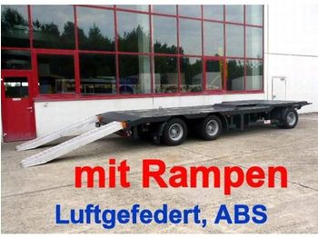 Meusburger 3 Achs Abstetzmuldenanhänger mit Rampen - Nedbygget platform påhængsvogn