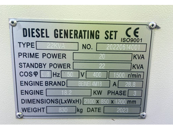 Beinei 4M18 - 22 kVA Generator - DPX-20900  - Strømgenerator: billede 4