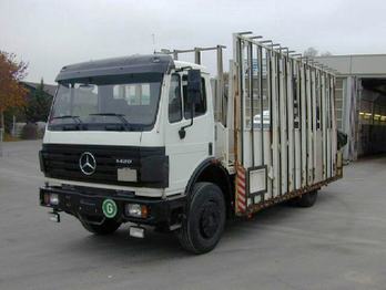 Mercedes-Benz 1420 L Glastransporter mit Kran - Lastbil med lad