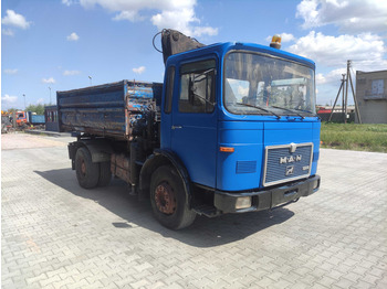 Tipvogn lastbil, Lastbil med kran MAN 16.168 dump truck + crane: billede 2