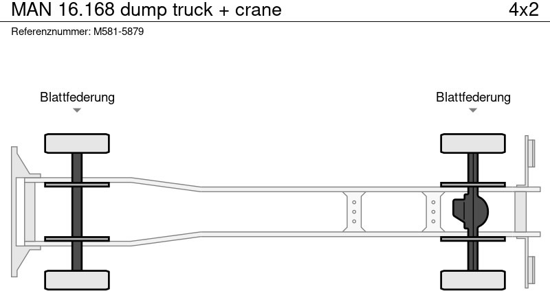 Tipvogn lastbil, Lastbil med kran MAN 16.168 dump truck + crane: billede 16