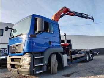 Lastbil kroghejs, Lastbil med kran MAN TGS 26.320 Euro5 Container + Kraan Palfinger: billede 1