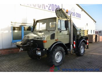 Lastbil med kran, Utility/ Speciel maskine Mercedes-Benz Unimog U 1400 mit Atlas Kran +HPC-Seilwinde AHK: billede 1