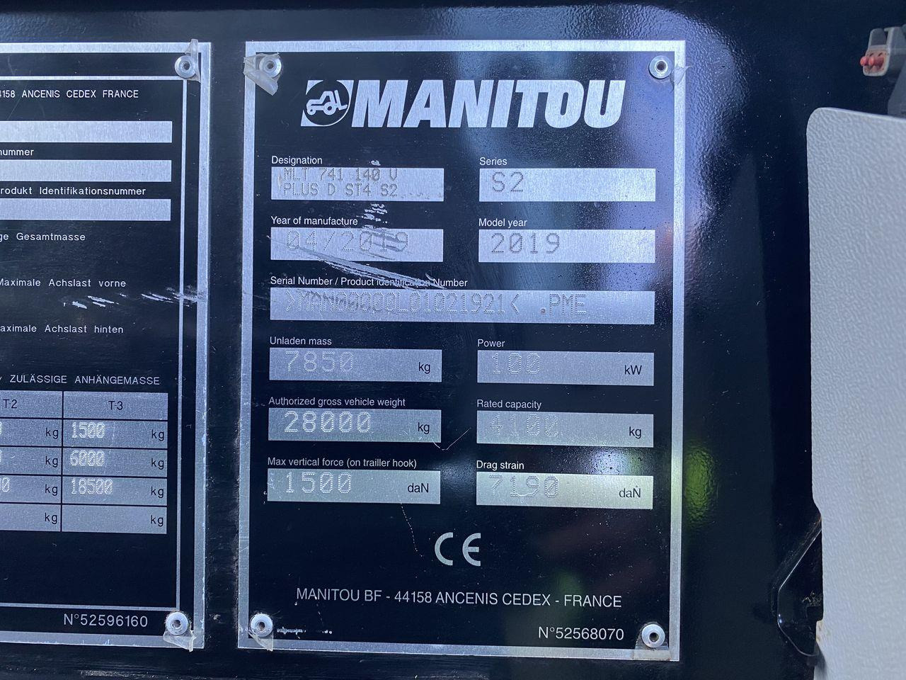 Teleskop truck Manitou MLT741-140V+ ELITE