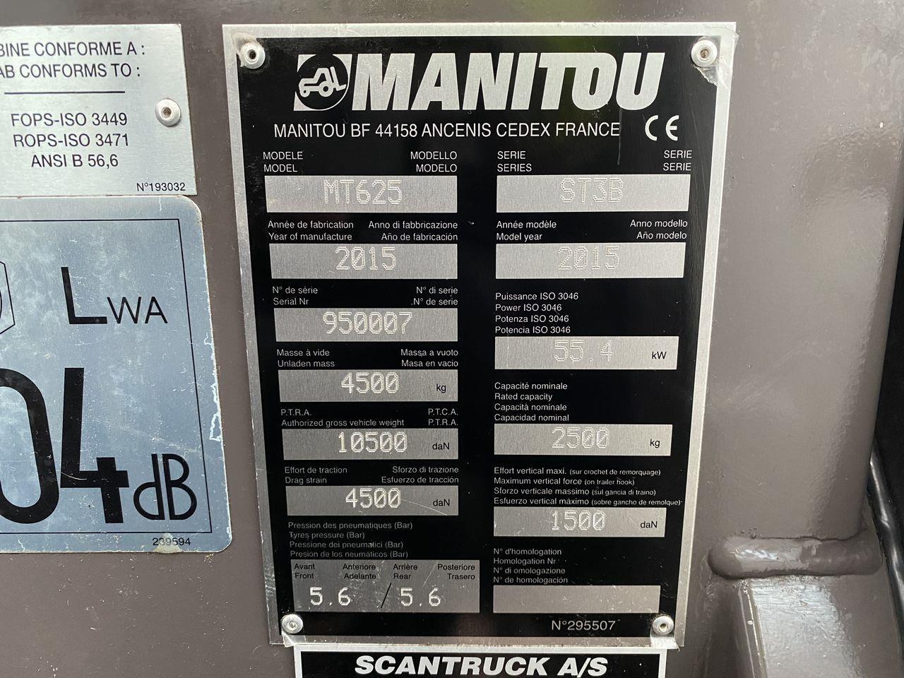Teleskop truck Manitou MT625H Comfort