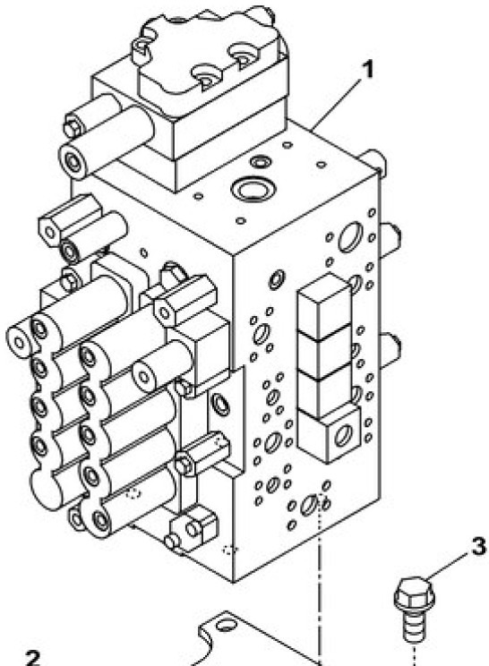 Ny Hydraulisk ventil for Entreprenørmaskin Case KBJ25680: billede 3