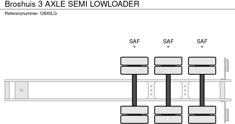 Nedbygget platform sættevogn Broshuis 3 AXLE SEMI LOWLOADER: billede 11