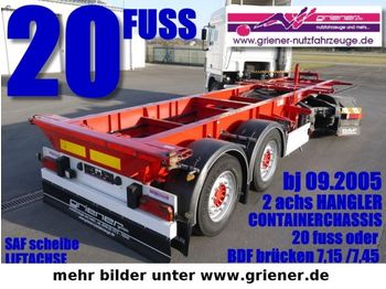 HANGLER 20 FUSS CONTAINERCHASSIS oder BDF 2achs  - Containerbil/ Veksellad sættevogn