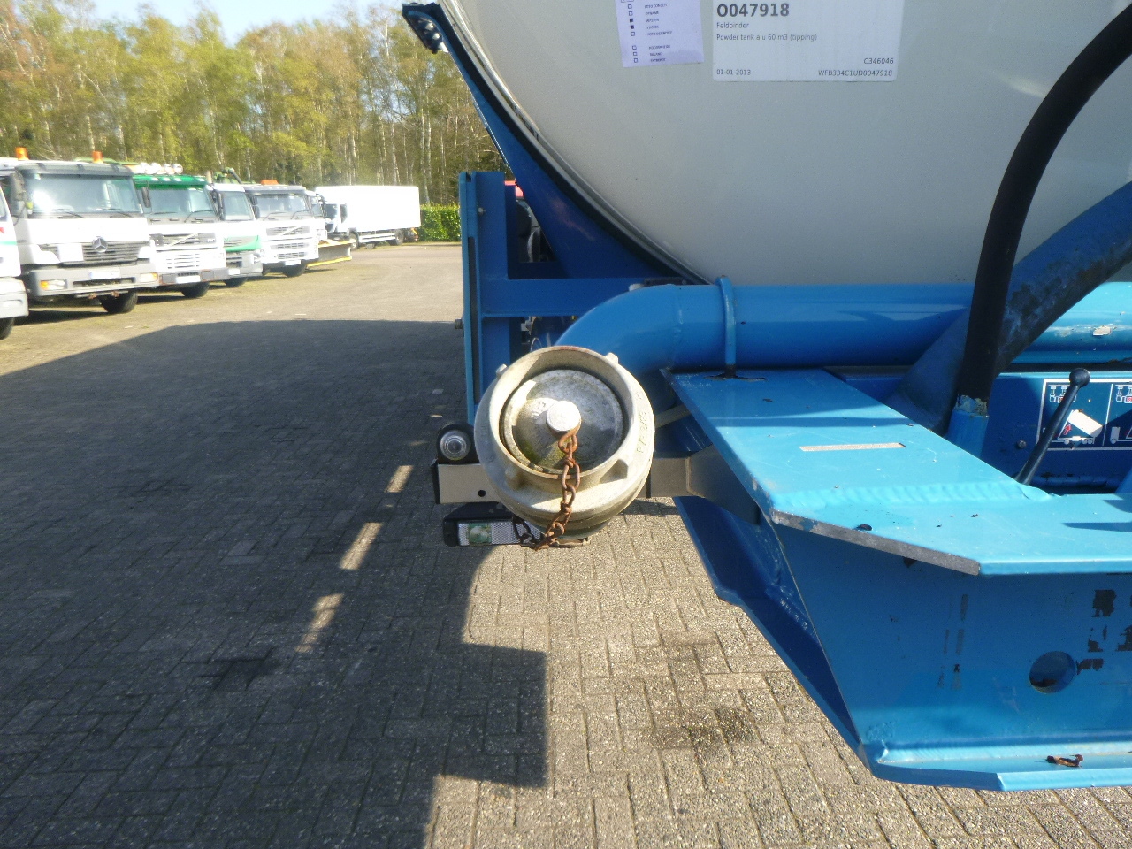 Tanksættevogn til transportering mel Feldbinder Powder tank alu 60 m3 / Compressor diesel engine.: billede 24