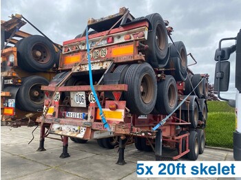 Containerbil/ Veksellad sættevogn Fruehauf Stack 5X 20 ft skelet*: billede 1