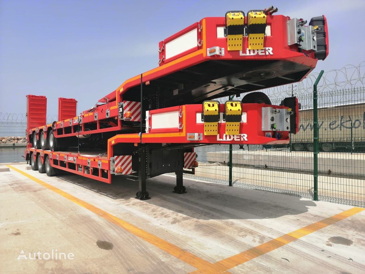 Ny Nedbygget platform sættevogn til transportering tungemaskiner LIDER 2024  READY IN STOCK 50 TONS CAPACITY LOWBED: billede 11