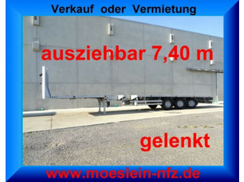 Åben sættevogn Meusburger  3 Achs Tele- Sattelauflieger, 7,40 m ausziehbar: billede 1