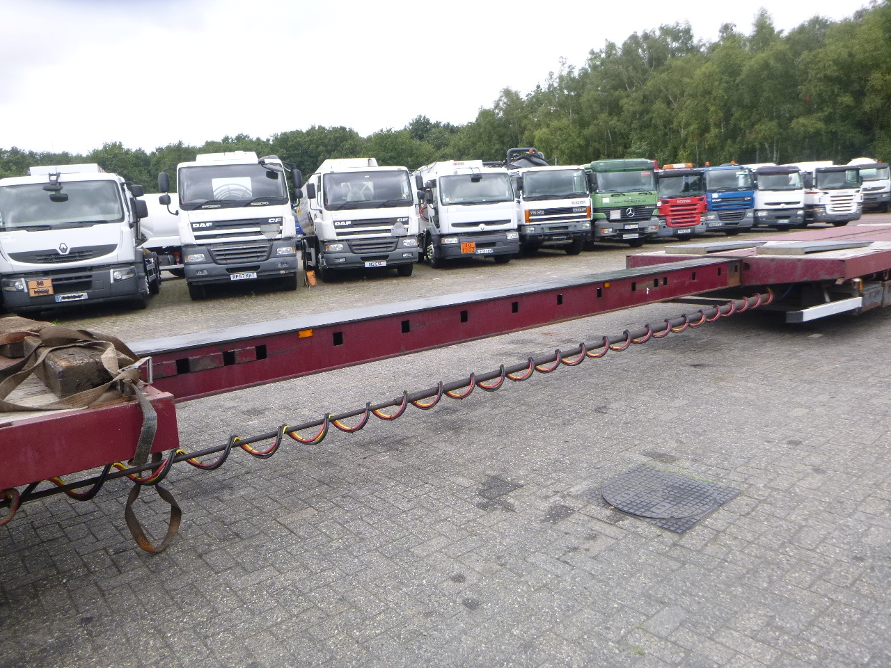 Nedbygget platform sættevogn Nooteboom 3-axle semi-lowbed trailer extendable 14.5 m + ramps: billede 9