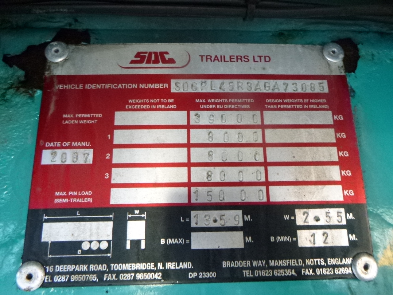 Åben sættevogn SDC Stack - 3 x platform trailer 13.6 m / 39 t: billede 12