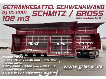 Til transport af drikkevarer sættevogn Schmitz Cargobull JUMBO /GETRÄNKE SCHWENKWAND BPW 102 M3 !!!!!!!!!: billede 1