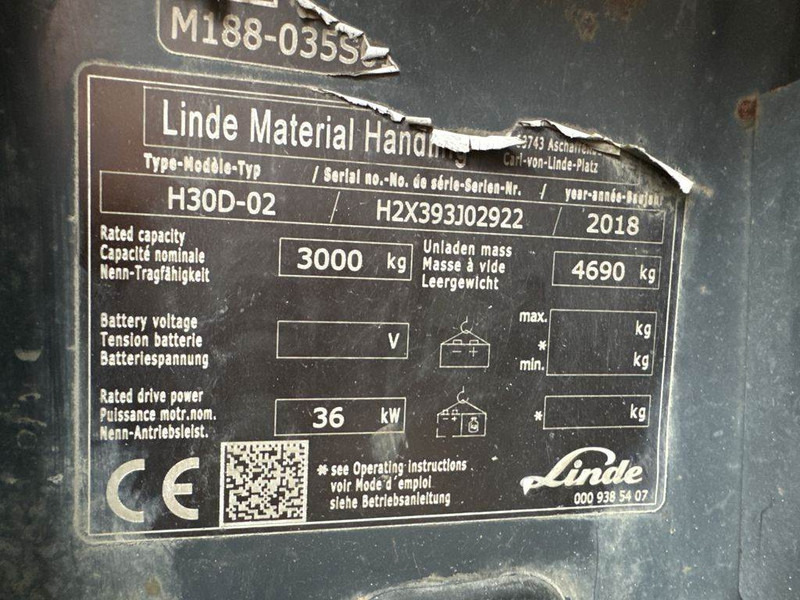 Linde H30D-02 - Diesel gaffeltruck: billede 5