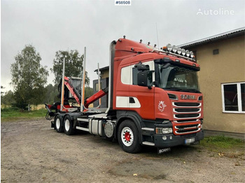 Scania R560 Timber Truck with trailer and crane - Tømmerbil: billede 1