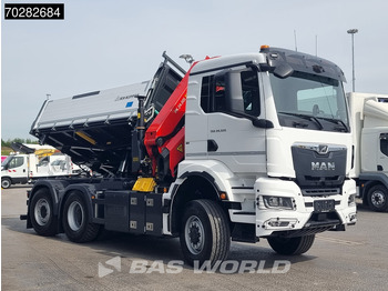 Ny Tipvogn lastbil, Lastbil med kran MAN TGS 28.520 6X4 Palfinger PK24001 SLD 5 Kran 2-way tipper Retarder Big-Axle Liftachse Euro 6: billede 3