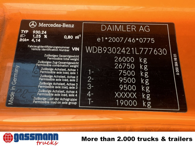 Mercedes-Benz Actros 2641/48 L 6x4, Seilabroller, Haller - Affaldsmaskine: billede 3 Mercedes-Benz Actros 2641/48 L 6x4, Seilabroller, Haller - Affaldsmaskine: billede 3