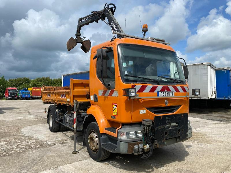 Renault Midlum 180 DCI - Tipvogn lastbil, Lastbil med kran: billede 1 Renault Midlum 180 DCI - Tipvogn lastbil, Lastbil med kran: billede 1