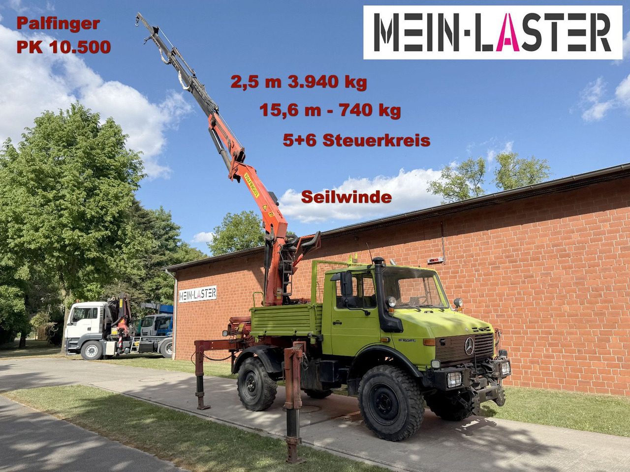 Unimog U 1650 PK 10500 Kran 15 m max. 3,9 t Seilwinde - Lastbil med kran: billede 2 Unimog U 1650 PK 10500 Kran 15 m max. 3,9 t Seilwinde - Lastbil med kran: billede 2