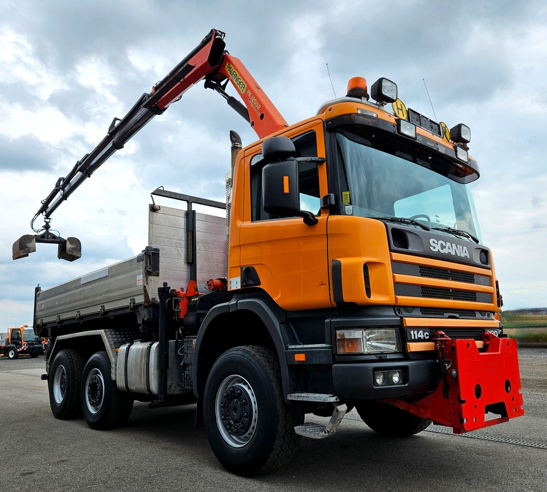Scania P114 380 6x4-4 Palfinger PK12502 Kran Funk - Tipvogn lastbil, Lastbil med kran: billede 1 Scania P114 380 6x4-4 Palfinger PK12502 Kran Funk - Tipvogn lastbil, Lastbil med kran: billede 1