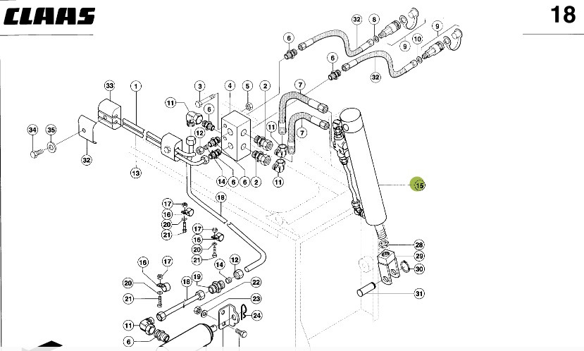 Claas RU600 - części - siłownik hydrauliczny 0009920091 - Hydraulisk cylinder for Landbrugsmaskine: billede 1 Claas RU600 - części - siłownik hydrauliczny 0009920091 - Hydraulisk cylinder for Landbrugsmaskine: billede 1