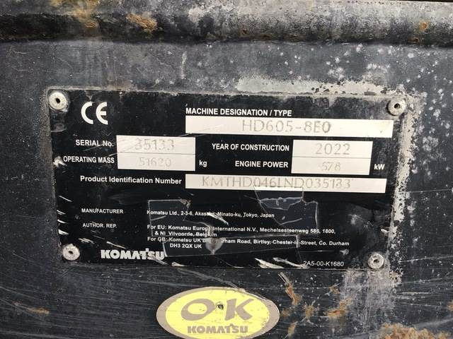 Komatsu HD605-8EU - Lastbildumper: billede 5 Komatsu HD605-8EU - Lastbildumper: billede 5