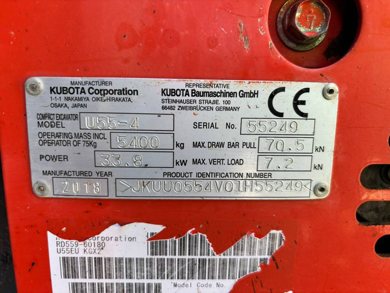 Kubota U 55-4 - Minigravemaskine: billede 5 Kubota U 55-4 - Minigravemaskine: billede 5