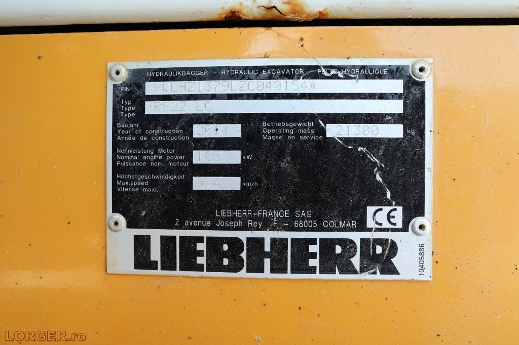 Liebherr R 922 LC - Bæltegravemaskine: billede 3 Liebherr R 922 LC - Bæltegravemaskine: billede 3