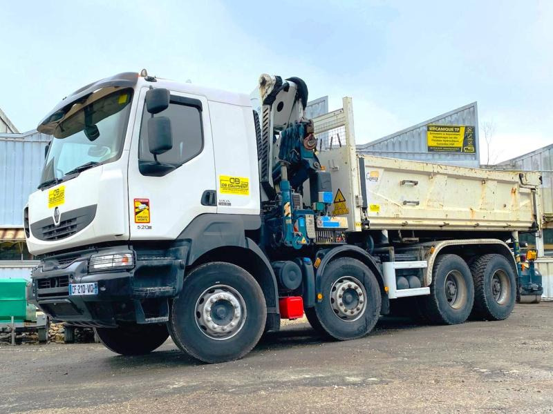 RENAULT KERAX 8x4 520 BIBENNE CIF GRUE CORMACH - Tipvogn lastbil, Lastbil med kran: billede 1 RENAULT KERAX 8x4 520 BIBENNE CIF GRUE CORMACH - Tipvogn lastbil, Lastbil med kran: billede 1