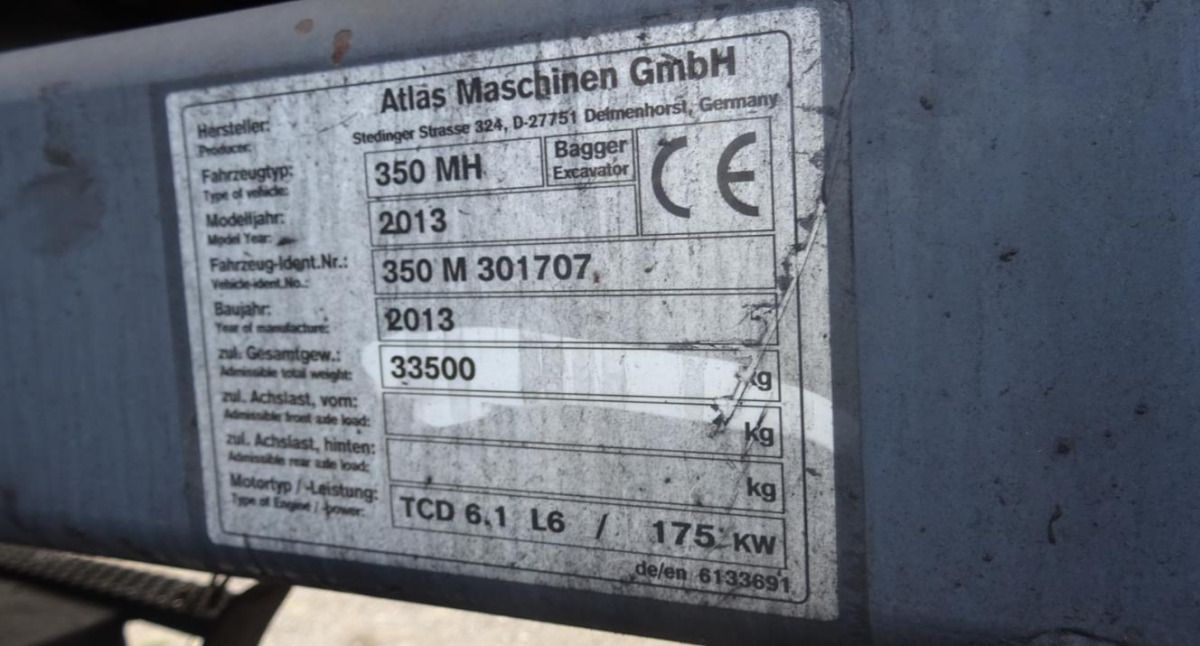 Maszyna przeładunkowa ATLAS 350MH - 2013/2018 - 166kW - 15,9m zasięgu - Materialhåndteringsmaskine: billede 4 Maszyna przeładunkowa ATLAS 350MH - 2013/2018 - 166kW - 15,9m zasięgu - Materialhåndteringsmaskine: billede 4