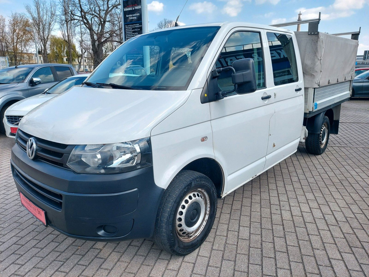 Volkswagen T5 Transporter Pritsche DOKA 4MOTION 4x4 Klima - Varebil med presenning, Mandskabsbil: billede 1 Volkswagen T5 Transporter Pritsche DOKA 4MOTION 4x4 Klima - Varebil med presenning, Mandskabsbil: billede 1