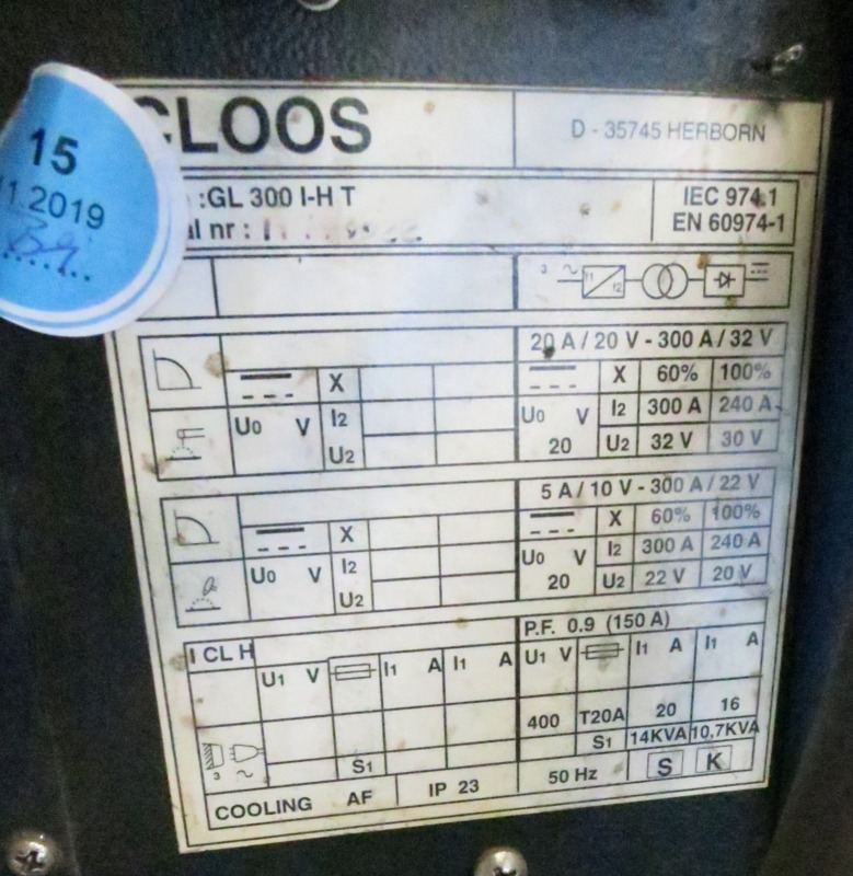 GLOOS GL 300 - Svejseudstyr: billede 3 GLOOS GL 300 - Svejseudstyr: billede 3