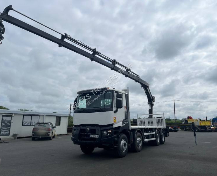Renault C-Series 430 - Lastbil med lad, Lastbil med kran: billede 1 Renault C-Series 430 - Lastbil med lad, Lastbil med kran: billede 1