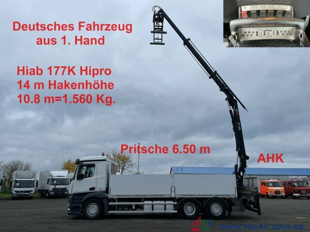 Mercedes-Benz Antos 2542 Hiab 177K HIPRO mit Funkfernbedienung - Lastbil med lad, Lastbil med kran: billede 1 Mercedes-Benz Antos 2542 Hiab 177K HIPRO mit Funkfernbedienung - Lastbil med lad, Lastbil med kran: billede 1