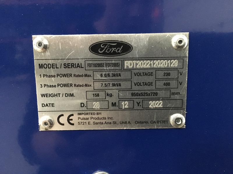 Ford FDT10200SE GENERATOR 7.9KVA NEW - Strømgenerator: billede 5 Ford FDT10200SE GENERATOR 7.9KVA NEW - Strømgenerator: billede 5