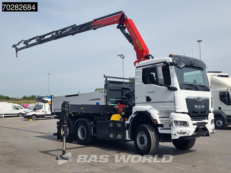 Ny Tipvogn lastbil, Lastbil med kran MAN TGS 28.520 6X4 Palfinger PK24001 SLD 5 Kran 2-way tipper Retarder Big-Axle Liftachse Euro 6: billede 10