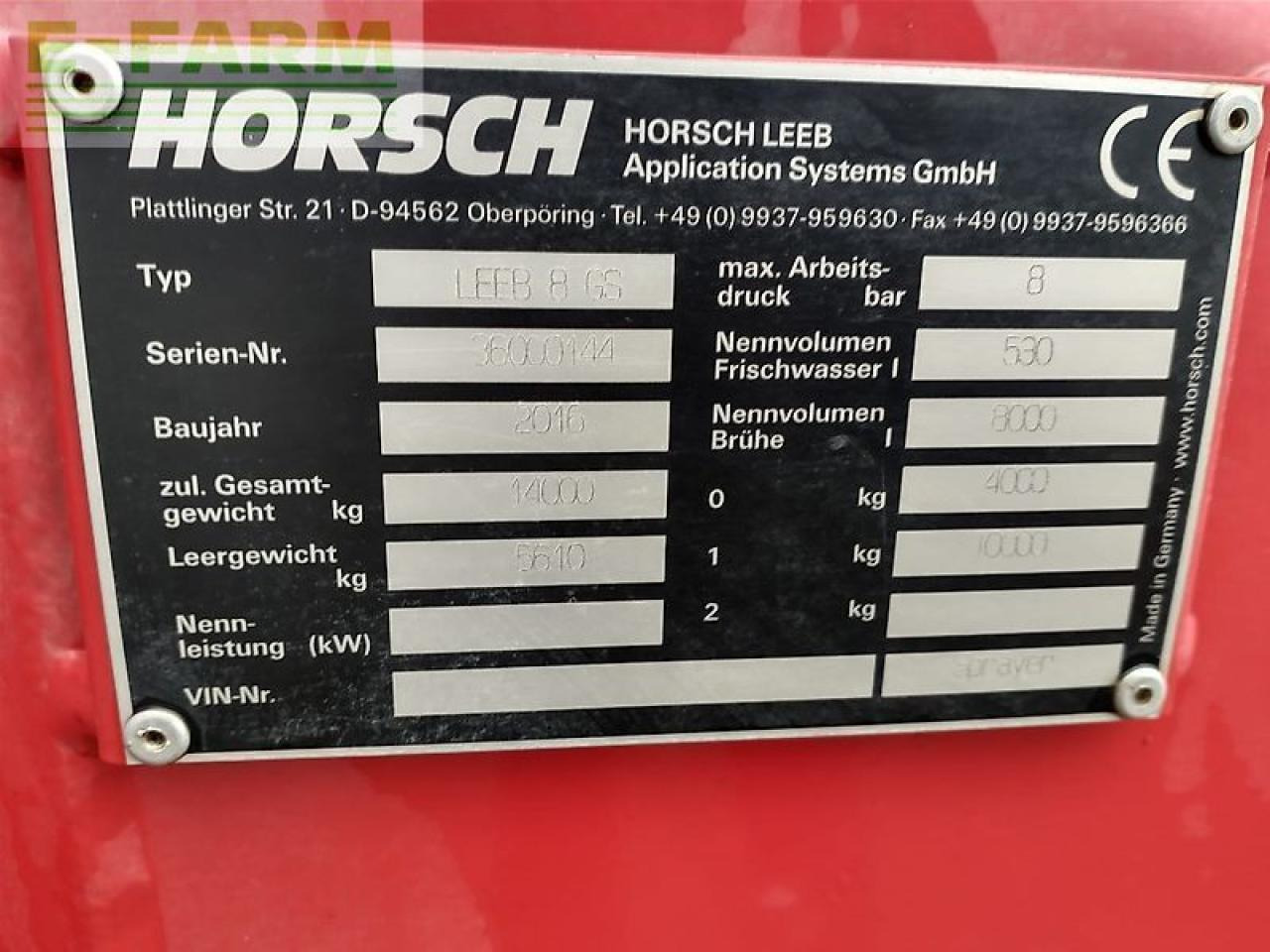 Horsch leeb 8 gs - Trailersprøjte: billede 4 Horsch leeb 8 gs - Trailersprøjte: billede 4
