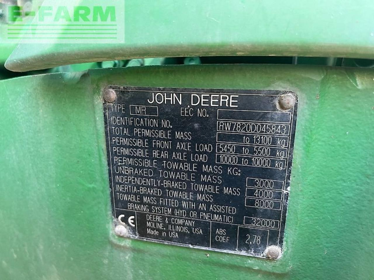 John Deere 7820 allrad traktor - Traktor: billede 2 John Deere 7820 allrad traktor - Traktor: billede 2