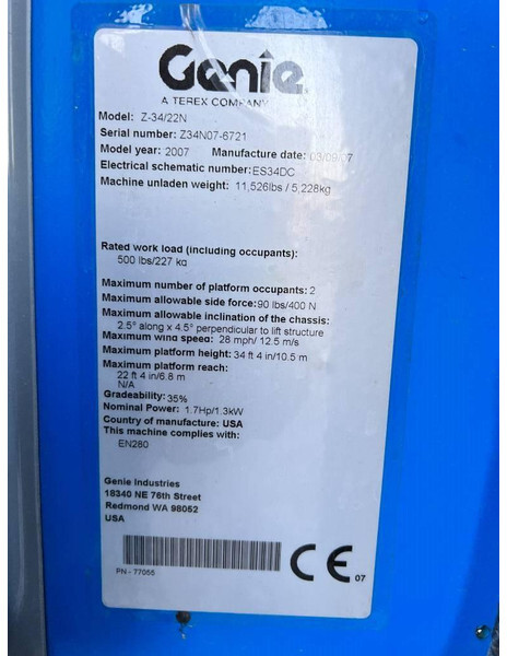 Bomlift Genie Z34/22N elektro 12m (1437): billede 10