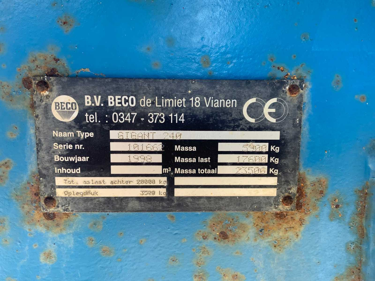 Landbrugs tipvogn Beco Gigant 240: billede 21