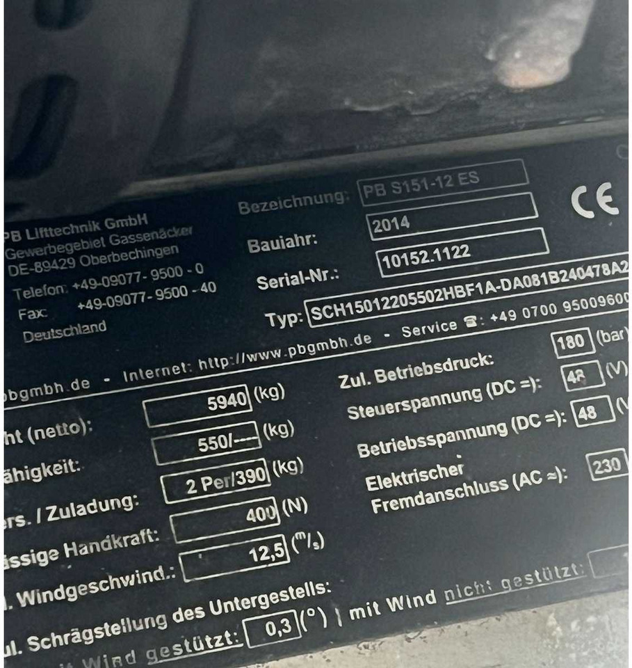 PB S151-12 ES - Lift: billede 5 PB S151-12 ES - Lift: billede 5