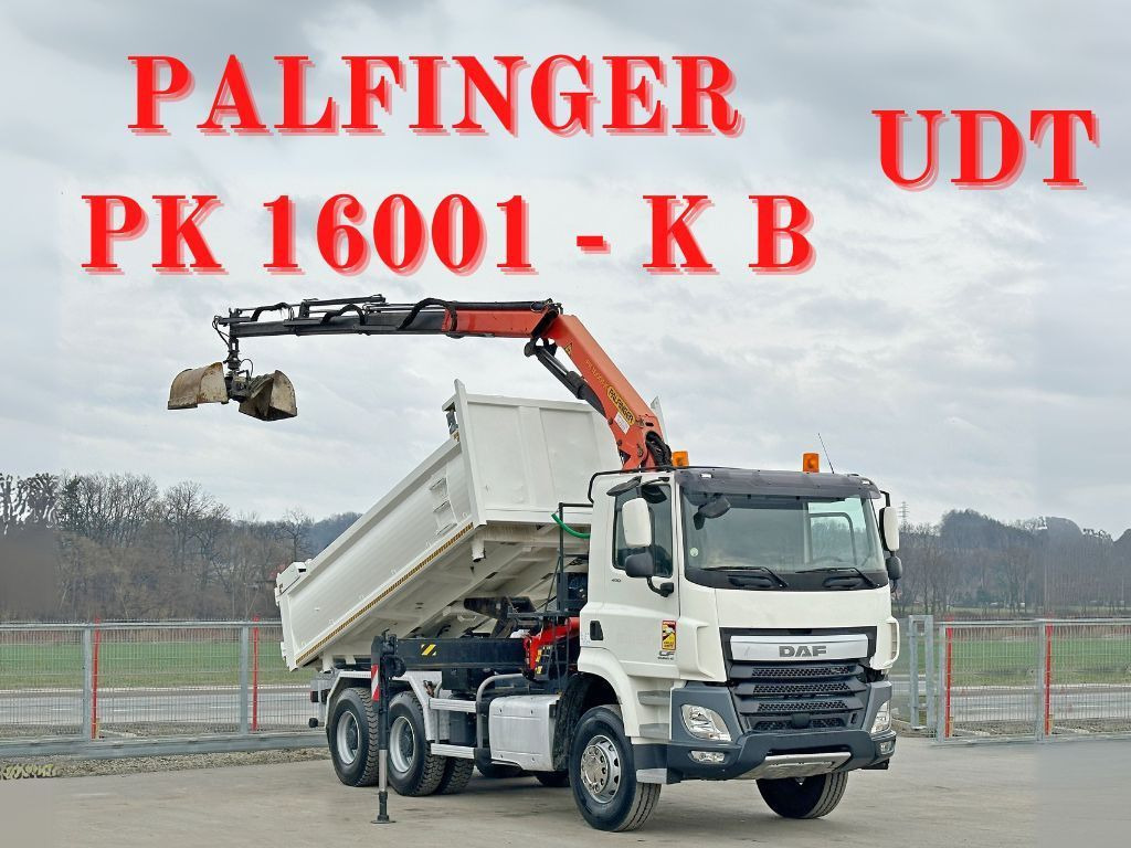DAF CF 410 * Kipper 4,90 m + PK 16001 - K B * 6x4 - Lastbil med kran: billede 1 DAF CF 410 * Kipper 4,90 m + PK 16001 - K B * 6x4 - Lastbil med kran: billede 1