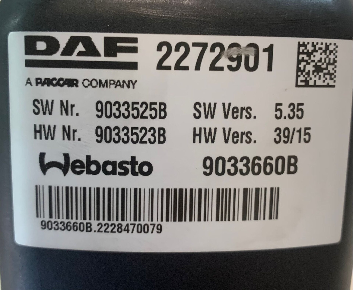 DAF STANDKACHEL THERMO TOP PRO 38 2272901 - Blæsermotor for Lastbil: billede 5 DAF STANDKACHEL THERMO TOP PRO 38 2272901 - Blæsermotor for Lastbil: billede 5