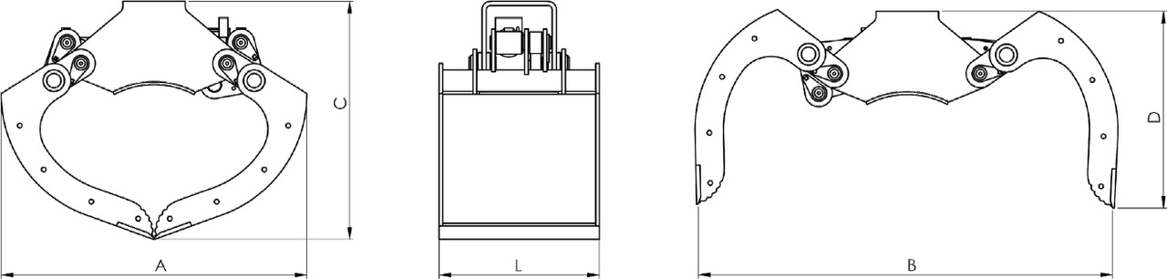Clamshell buckets withouth side-wall BV-MR 125 - Grabskovl for Lastbilkran: billede 3 Clamshell buckets withouth side-wall BV-MR 125 - Grabskovl for Lastbilkran: billede 3