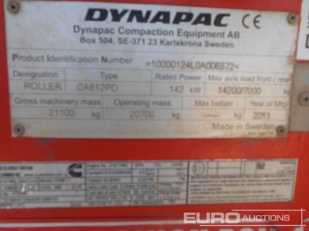 2011 Dynapac CA612PD - Tromle: billede 4 2011 Dynapac CA612PD - Tromle: billede 4