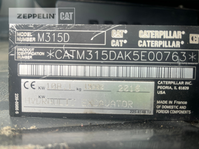 Cat M315D - Hjulgravemaskine: billede 2 Cat M315D - Hjulgravemaskine: billede 2